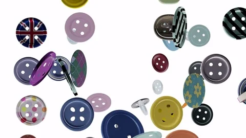 A cascade of buttons tumble onto the screen Stock Footage 74945528