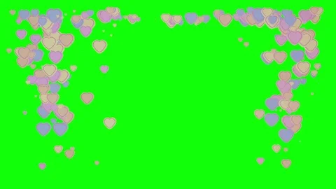Cascade of candy-colored hearts forming a frame - looping 3d animation. Stock Footage 81985862