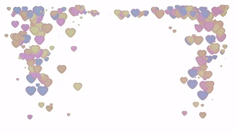 Cascade of candy-colored hearts forming a frame - looping 3d animation. Stock Footage 81986832