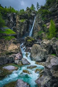 Cascade du Ray waterfall on the cliffs, Alpes-Maritimes, France Stock-Fotos