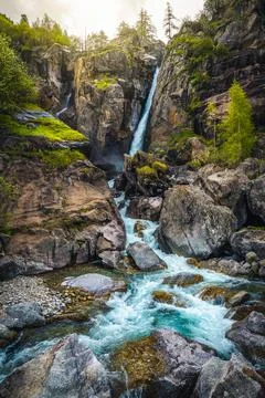 Cascade du Ray waterfall view in Alpes-Maritimes, France Foto stock