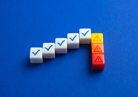 Cascade of errors and malfunctions. Failure of work and tasks. Critical err.. Foto stock