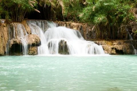 Cascade in forest Stock Photos