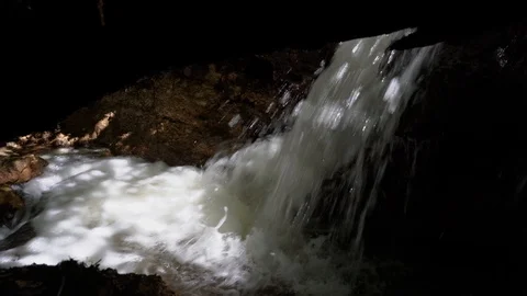 Cascade forest Vilsas river Waterfall, Lithuania Stock Footage 113965301