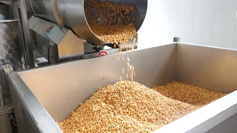 Cascade of fried peanuts Stock Footage 74146318