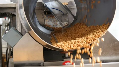 Cascade of fried peanuts Stock Footage 74146386