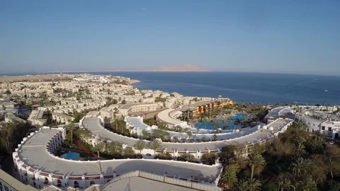 Cascade hotel on the beach in Egypt Stock Footage 126732510