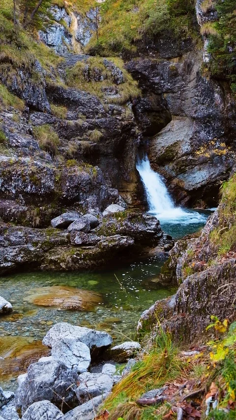 Cascade of Kuhfluchtwasserfall  in Germany Stock Footage 86288302