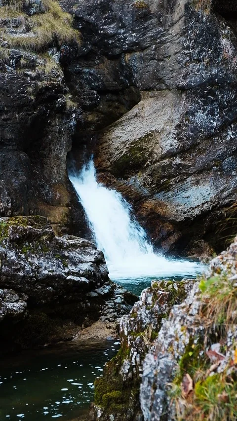Cascade of Kuhfluchtwasserfall  in Germany Stock Footage 86288338