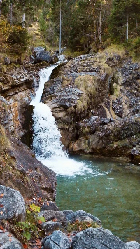 Cascade of Kuhfluchtwasserfall  in Germany Stock Footage 86288423