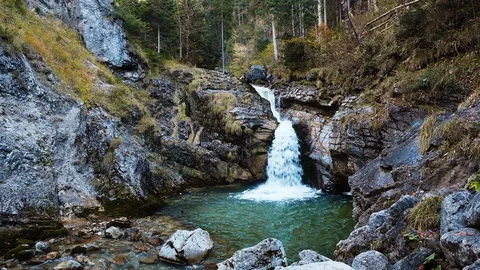 Cascade of Kuhfluchtwasserfall  in Germany 库存影片 86288502