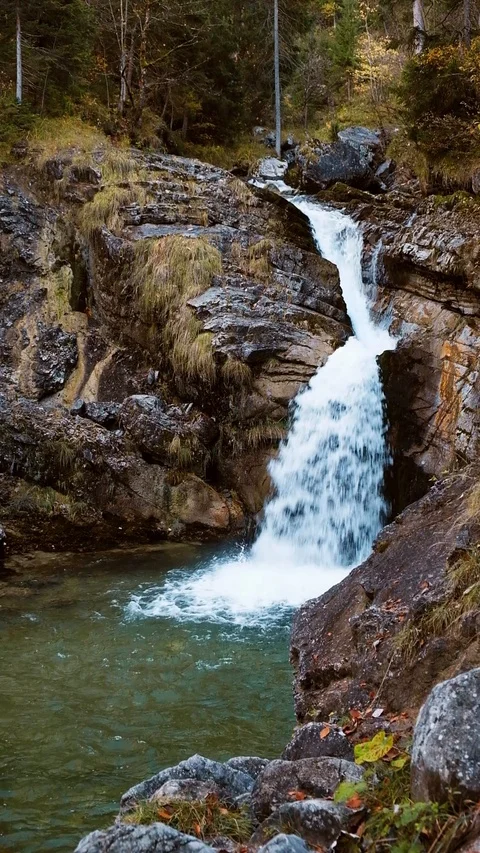 Cascade of Kuhfluchtwasserfall  in Germany Stock Footage 86288531