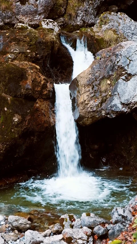 Cascade of Kuhfluchtwasserfall  in Germany Stock Footage 86288539