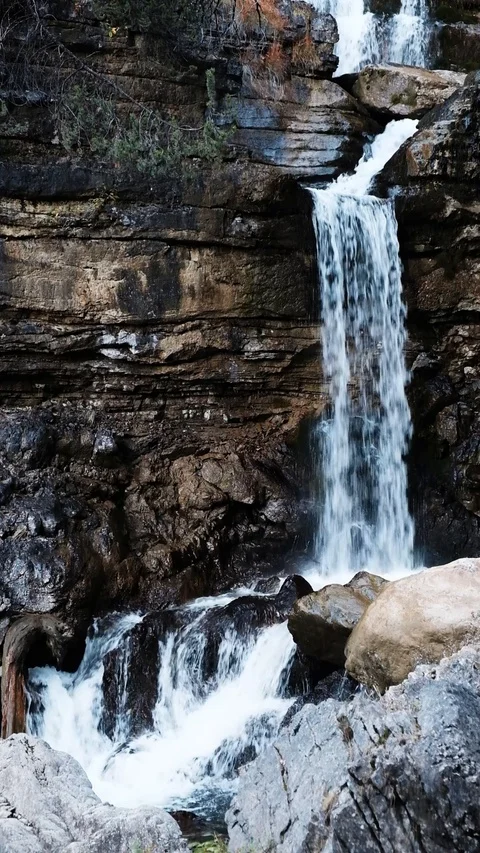 Cascade of Kuhfluchtwasserfall  in Germany Stock Footage 86288618