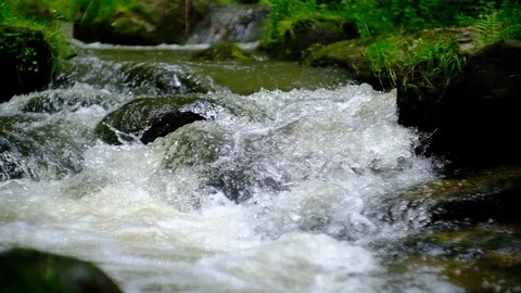 Cascade on a little river in the austrian valley thurytal 库存影片 126820061