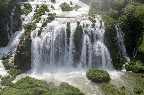 Cascade of marmore open lower glimpse in full flow Stock Photos