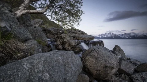 Cascade on mountain creek Stock Footage 87770348