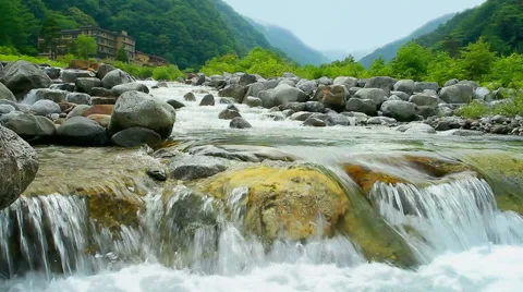 Cascade in the mountain river. Stock Footage 40389169