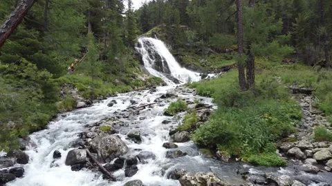 Cascade of a mountain stream Stock Footage 284146063