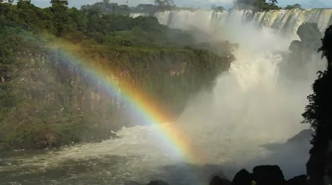 Cascade with a rainbow Stock Footage 68136714