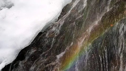 Cascade with rainbow Video stock 79560281