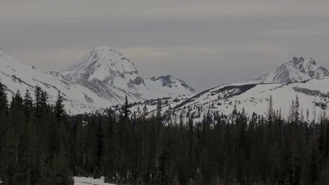 Cascade Range- Winter Mountain Peaks Stock Footage 83228187