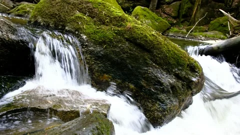 Cascade on the river aist in the valley aisttal Stock Footage 153597005