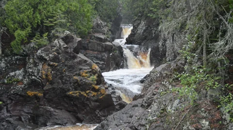 Cascade river falls 1 minnesota state park Stock Footage 31042095