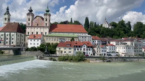 Cascade on the river steyr Stock Footage 228370663