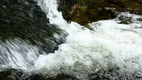 Cascade on the river in the upper austrian valley thurytal Stock Footage 153839027
