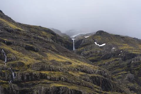 Cascade waterfall in East Iceland Stock Photos