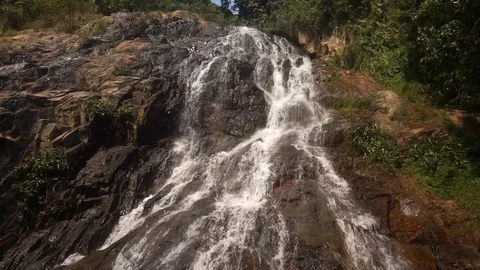 Cascade waterfall in picturesque jungle rainforest Stock Footage 111440328