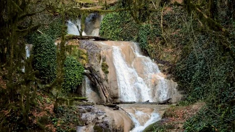 Cascade waterfall in  wild forest. Vidéo 85238033