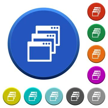 Cascade window view mode beveled buttons Stock Illustration