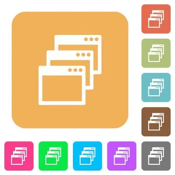 Cascade window view mode rounded square flat icons イラスト素材