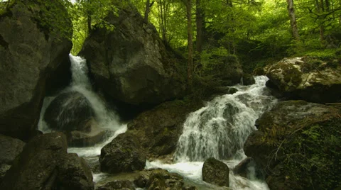 Cascades in forest Stock Footage 39716109