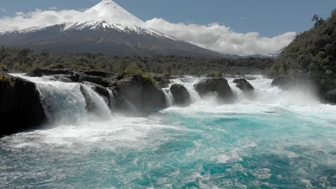 Cascades at the slopes of the volcano Stock Footage 104822665