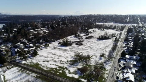 Cascadia Ave S Seattle winter aerial  Stock Footage 104385746