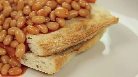 Cascading Baked Beans Stock Footage 3134899