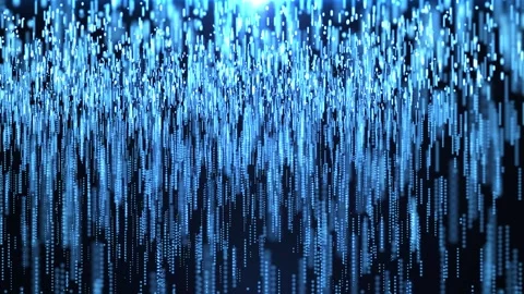 Cascading blue data streams in motion Stock Footage 320555857