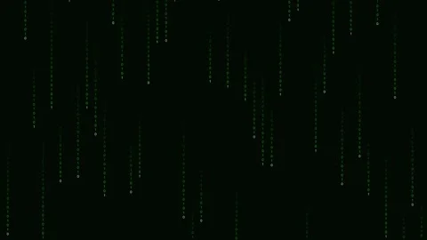 Cascading digital binary code stream raining down dark monitor screen, cybe.. 스톡 동영상 346187999