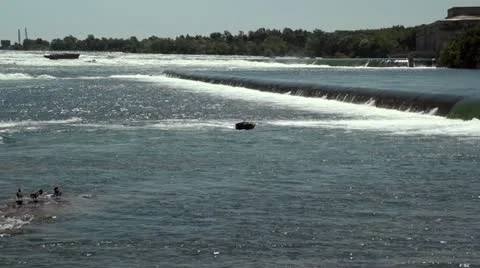 Cascading Falls and Niagara River HD Stock Footage 11298947
