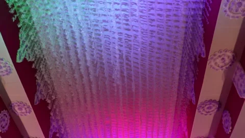 Cascading Floral Ceiling Vibrant Panel Glow Stock Footage 328523847
