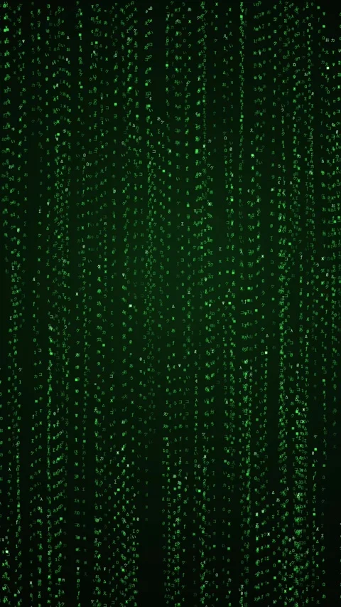 Cascading green binary code creates a dynamic, futuristic digital flow Stock Footage 327947538