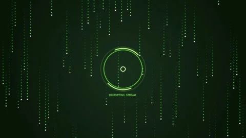 Cascading green digital code rain streams resolving into glowing cyber secu.. Stock Footage 346647302