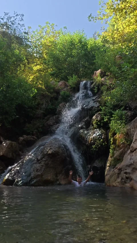 Cascading natural waterfall Stock Footage 321255061