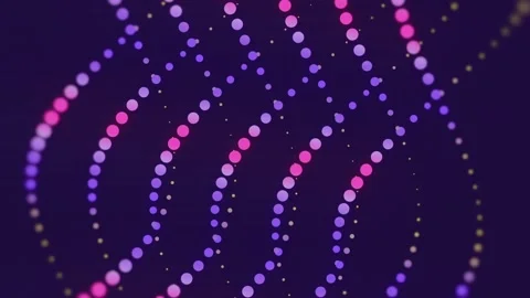 Cascading Neon Particle Waves Abstract Data Flow Dark Background Stock Footage 344812704