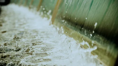 Cascading Water and Shimmering Reflections in Tokyo Stock Footage 340166251