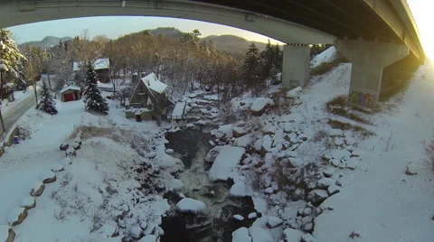 Cascading water during the winter Video stock 63867258