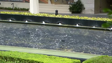 Cascading Water Feature in a Mall Atrium Stock Footage 289232327